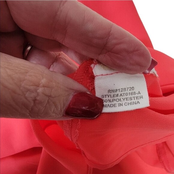 Naked Zebra Coral raserback top blouse size S sleeveless - Picture 7 of 8